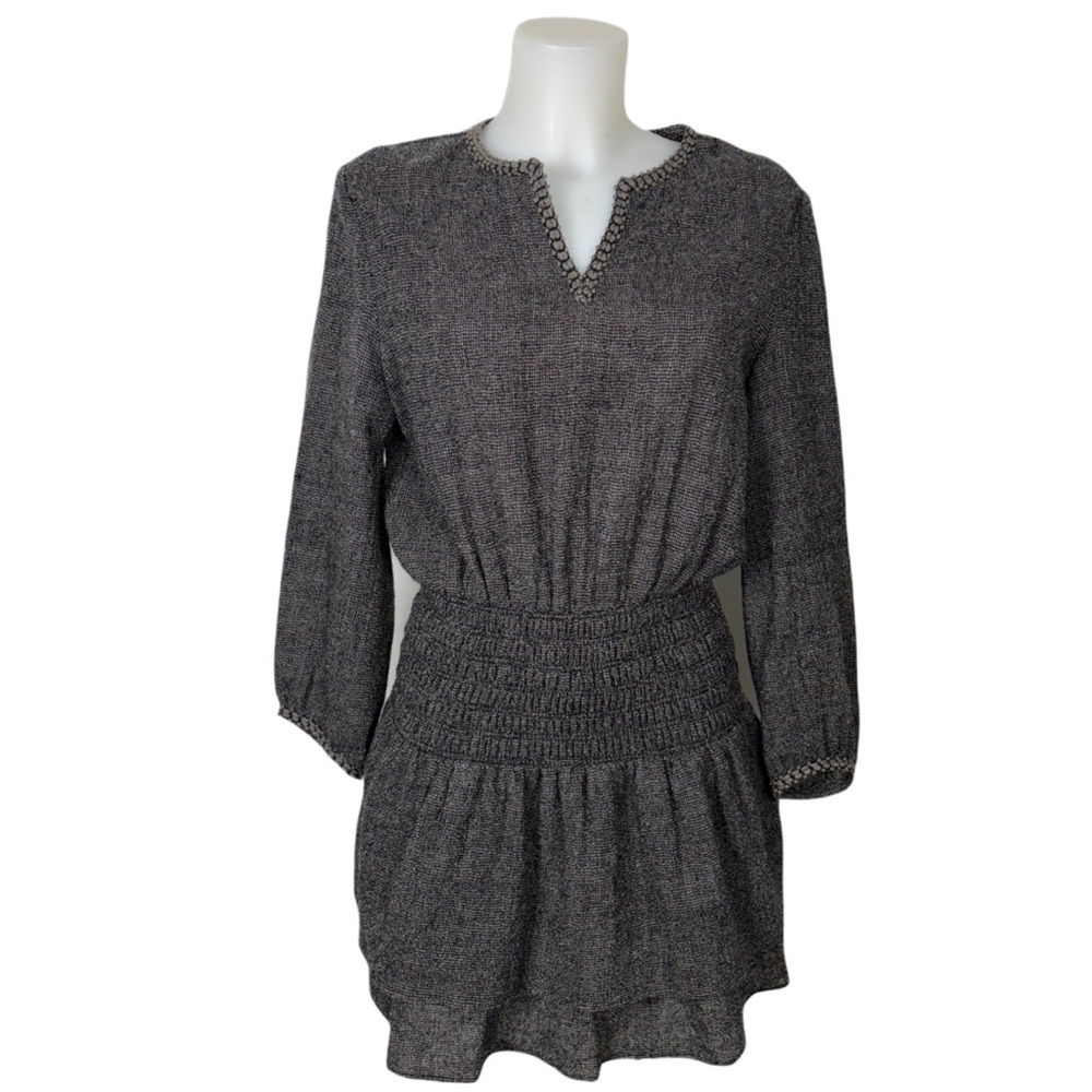 Maje Black & Gray Tweed Mini Dress
